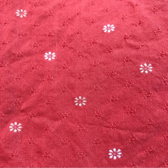 Madewell Orange White Embroidered Short Sleeve Button Down Top, EUC, S - Picture 9 of 12